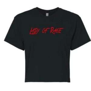 Raw Strength "Lady of Rage" Black Crop Top Tee